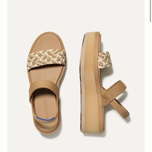 Rothy's The Lightweight Wedge Sandals Light Sand New